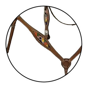 Confort et durabilité optimaux-Plastron de cheval en cuir de qualité supérieure de haute qualité avec sangles réglables - Product Image 4