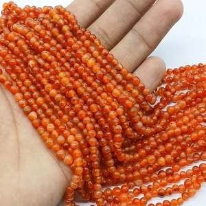 Perles en gros Beadsnfashion, perles rondes en pierre cornaline orange de 7 mm pour la fabrication de bijoux DIY, bracelets, colliers, boucles d'oreilles - Product Image 1