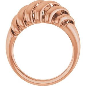 Stuller Vintage 14K Gold <b>Dome</b> <b>Ring</b> 5206:765563P Cut Diamond Engagement Wedding Gift Jewelry with Setting Inlay Everyday Wear - Product Image 2