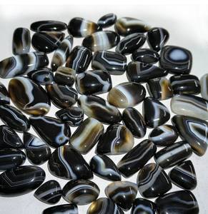 Cabochons en agate noire naturelle de qualité supérieure, forme ronde et carrée, dos plat, pierres pour la fabrication de bijoux - Vente en gros personnalisée - Product Image 2