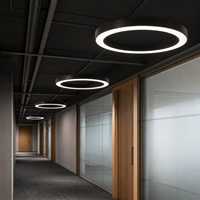 Luminaire suspendu LED circulaire à intensité variable pour salles de réunion de bureau et projets d'aménagement intérieur