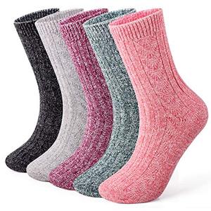 ElifeAcc 5 Pairs Thermal Winter Women's Over Knee <strong>Socks</strong> <strong>Wool</strong> Warm Multipack (Blue/Brown/Purple/Grey/Black Sizes <strong>UK</strong> 5.5-10) - Product Image 1