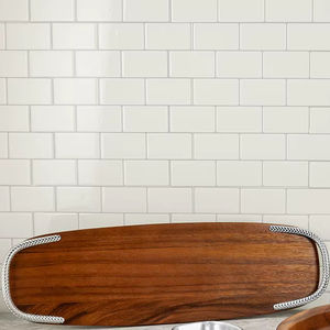 Bandeja de Servir de Madera de Acacia, Tabla de Quesos Trenzada - Product Image 1