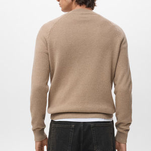 Cardigan décontracté en coton 100% respirant, à col rond, personnalisable, très vendu, toucher doux, chaud, pour hommes, avec logo sur le devant - Product Image 2