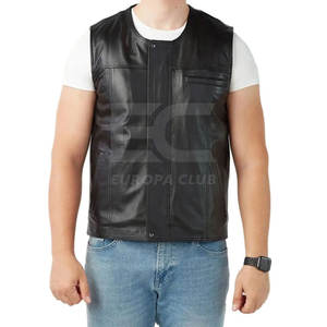 Chaleco de Cuero para Hombre Adulto, Más Vendido, Cuero Genuino, Nuevo Estilo, Alta Calidad, Chaleco de Cuero de Moda - Product Image 2