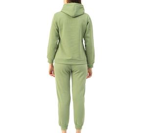 Conjunto de Sudadera con Capucha y Pantalones Deportivos con Lavado Ácido Desgastado al por Mayor, Impresión Personalizada, Patchwork, Talla Grande, con Cremallera, para Mujer - Product Image 4