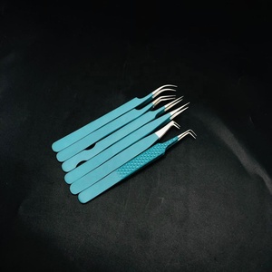 Vente en gros Logo professionnel personnalisable Solide Durable en acier inoxydable Diamond Grip Extension de cils Pince à épiler ensemble personnalisé - Product Image 2