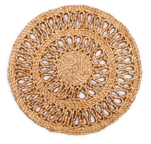 Manteles individuales trenzados redondos hechos a mano, decoración de mesa de comedor interior/exterior de lujo, estilo rústico, manteles resistentes al calor - Product Image 1