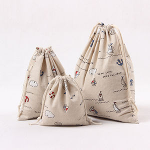 Bolsa con cordón de algodón de Calicó orgánico personalizable bolsa con cordón de muselina de algodón personalizable impresa con logotipo personalizable promocional - Product Image 3