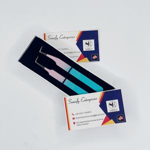 Pinzas Somofy Enterprises de Acero Inoxidable para Extensión de Pestañas, 90 Grados, 10 mm de Longitud, Punta Serrada, Duraderas, Precisión, con Logotipo - Product Image 4