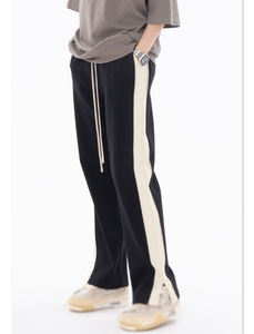 Tout nouveau automne hiver léger décontracté hommes jambe large pantalon de survêtement droit 100% coton - Product Image 6