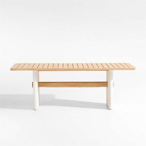 Ensemble canapé moderne d'extérieur en bois massif de couleur naturelle, acajou, teck, suar, coussin pour parcs, hôtels, villas, cour, 100718 - Product Image 5
