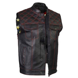 Chaleco de motorista de cuero 2025 Chaleco de moto de cuero de vaca TASA al por mayor Chaleco de cuero de motocicleta para hombres - Product Image 6