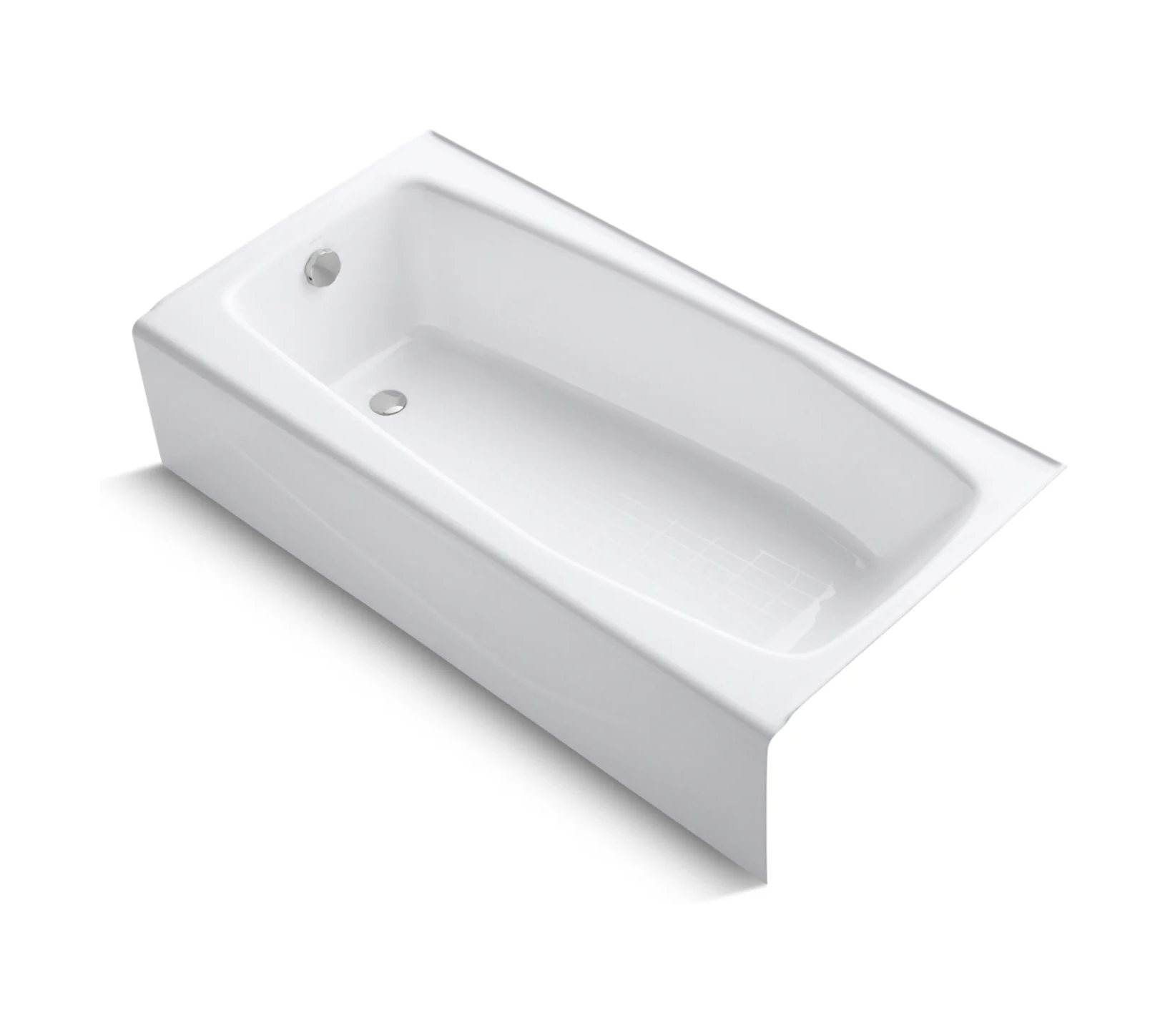 Alcove Cast Iron 3 Wall Alcove Soaking Bath Tub With Left Hand Drain Modern Bath Tub Self Cleaning White Bathtub Wholesale