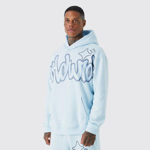 2025 Unisex personalizado XL de talla grande gris conjunto de chándal de algodón para hombre Sudadera con capucha de lana Joggers Logo estampado suelto ajuste Casual transpirable - Product Image 6