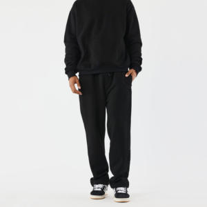 Streetwear OEM pour hommes coupe ajustée 100% coton deux pièces ensembles respirant à capuche style ample survêtement pour adultes hiver uni solide - Product Image 2