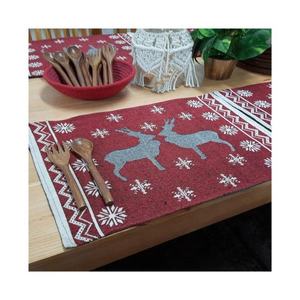 100% pur coton tissu Unique motif demi blanc brodé Floral tapis de Table haute qualité léger poids personnalisé tailles usine - Product Image 3