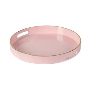 Vassoio da portata decorativo in metallo d con rivestimento in polvere rosa finitura Design semplice forma rettangolare qualità Premium
