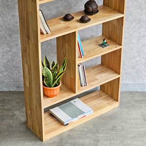 ชั้นวางหนังสือและของเล่น 6 ชั้นทันสมัย ​​80x25x170 ซม. ไม้ยางพารา KS68232 สำหรับห้องนั่งเล่น ห้องทำงาน ห้องเด็ก - Product Image 3