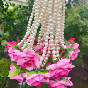 Rose Pearl String Flower Garland Floral Wedding Decoration Wall Hanging Outdoor Event Theme Party Function Festival Backdrop - Product Image 1