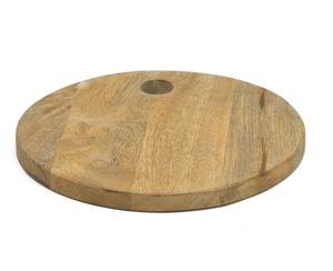 Planche à découper ronde avec trou de suspension, surface épaisse et lisse, idéale pour couper, servir des collations et décorer la cuisine avec style - Product Image 4