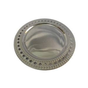 Assiette de service en acier inoxydable pour la cuisine et la restauration Assiette de présentation en forme arrondie pour la salade - Product Image 2