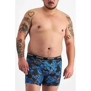 <b>Men's</b> Anti-Chafing Anti-Bacterial Breathable Boxer Briefs Classic Rise Viscose/<b>Bamboo</b> Knitted <b>Underwear</b> Long Style Comfortable - Product Image 3