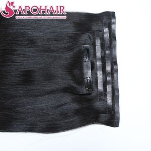Extensions de cheveux humains 100 vierges Remy, produit en vogue, Extensions de cheveux humains à Double traction sans couture avec Clip - Product Image 1
