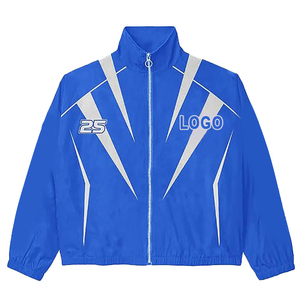 ชุดวอร์มผ้าไนลอนโอเวอร์ไซส์สำหรับผู้ชายเสื้อแจ็คเก็ตกันลมมีฮู้ดสีพื้นชุดวิ่งออกกำลังสำหรับคุณแม่ชุดสตรีทแวร์ - Product Image 3