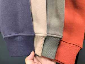 H5513 Fabricant de vêtements d'hiver Vente en gros Coton mélangé personnalisé Sweats à capuche doublés en éponge française Sweats à capuche unisexes unis - Product Image 2