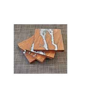 Wholesale High Quality Epoxy Resin Solid Wooden Tea Cup <b>Mats</b> Pads At Low Price High Standard Tableware Dinnerware Drink Coaster - Product Image 6