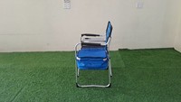 Chaise d'extérieur moderne et légère avec mini tables et boîte en tissu avec chaise de jardin en acier inoxydable pour pique-nique en camping