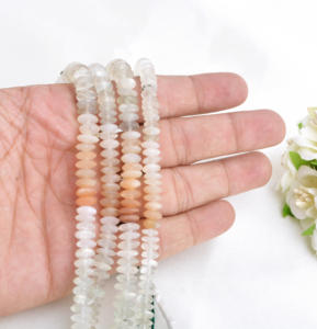 Cuentas Facetadas de Piedra Lunar Multicolor, 1 Hilo de Cuentas de Piedras Preciosas Naturales para la Elaboración de Joyería Fina - Product Image 3