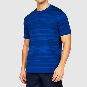 T-shirts de gym personnalisés en polyester 100% pour hommes, vêtements d'été décontractés, motif solide par sublimation, poids direct du tissu de 180 grammes - Product Image 1