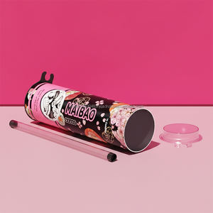 <b>Aluminum</b> <b>Foil</b> Lined Paper Sushi Cylinder Packaging with Push Pop Structure for To Go Use Including Sauce Tube - Product Image 1