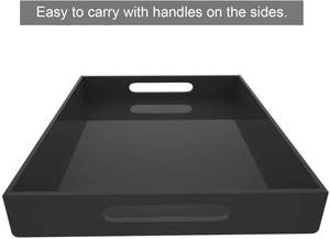 Plateau de service élégant en acrylique noir avec poignée en métal Solution de service élégante et durable pour la décoration intérieure et les divertissements - Product Image 6