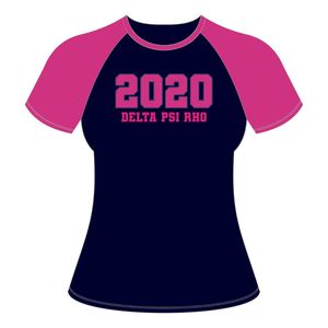 100 algodón azul marino Delta Psi Rho Sorority manga raglán camiseta año de fundación 2020 vida griega ropa cómoda ropa Casual camiseta - Product Image 2