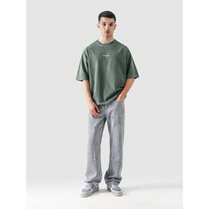 เสื้อยืดโอเวอร์ไซส์แฟชั่นผ้าเจอร์ซีย์สีเขียวมรกต 100% ผ้าฝ้ายออร์แกนิค น้ำหนัก 220 กรัม พิมพ์ลาย - Product Image 1