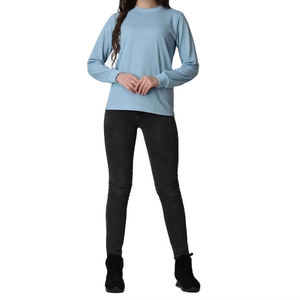 Camisa de mujer de color sólido de manga larga MOQ bajo transpirable precio barato camisa de mujer personalizada - Product Image 4