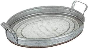 Oval Shape Galvanized Metal Serving <b>Tray</b> for Home Wedding Party Tabletop Food & <b>Drinks</b> Serving <b>Tray</b> With Handles - Product Image 5