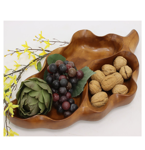 Cuenco con forma de hoja de madera rústica, precio al por mayor, Frutero de decoración de Hotel de alta calidad - Product Image 6