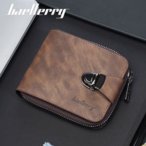 Nueva Cartera Corta para Hombre Baellerry <span class=keywords><strong>con</strong></span> un Toque de Alta Gama, Monedero Retro <span class=keywords><strong>con</strong></span> Cremallera, Cartera Pequeña <span class=keywords><strong>con</strong></span> Múltiples Ranuras - Product Image 1