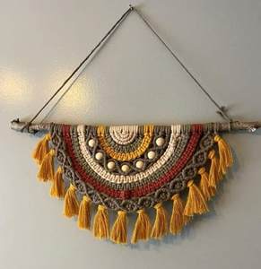 Colgante de pared de macramé ecológico consciente para espacios de vida elegantes y sostenibles, venta al por mayor artesanal - Product Image 5