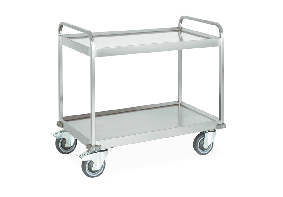 SS Dressing Trolley Lab Fittings 4 Wheel Hospital Stainless Steel Trolley