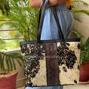 มาใหม่มือเครื่องมือแกะสลักกระเป๋าถือ Tote กระเป๋าจริงโลหะขนหนังกระเป๋าขนาดใหญ่คอลเลกชันสุภาพสตรีกระเป๋า - Product Image 6