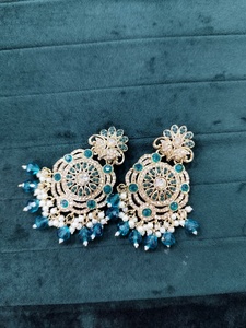 Style traditionnel perlé ombre pierre perle boucles d'oreilles pour les femmes superbe conception en alliage de Zinc bijoux de mode en gros - Product Image 2