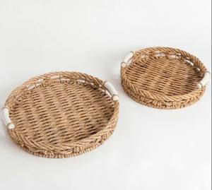 Plateau de service en jacinthe d'eau naturelle conçu pour stocker les aliments fabriqué au Vietnam - Product Image 1