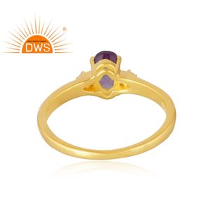 Venta caliente 925 plata esterlina 18K chapado en oro Natural Cz y alejandrita anillo de piedras preciosas Demi joyería fina para mujer regalo para ella - Product Image 2