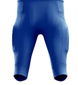 Tenue de football personnalisée bleue avec épaules noires, accents blancs, pantalon rembourré et maillot à manches courtes – Vêtements d'équipe - Product Image 6