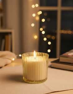 Vela de Vidrio de Diseño Elegante y Lujoso, Vela Perfumada de Cera de Soja en Vidrio Acanalado de Larga Duración y Sin Humo para Decoración del Hogar - Product Image 5